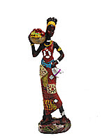 Сувенир. Этно-статуи Африканская леди с корзиной с фруктами
