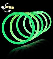 Светящиеся неоновые браслеты зеленые 8 шт