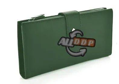 Винтажный зеленый кошелек визитница на магнитной кнопке - фото 4 - id-p111454330