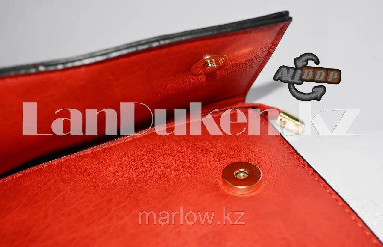 Клатч с ручкой-браслетом красный 9078 - фото 5 - id-p111454331