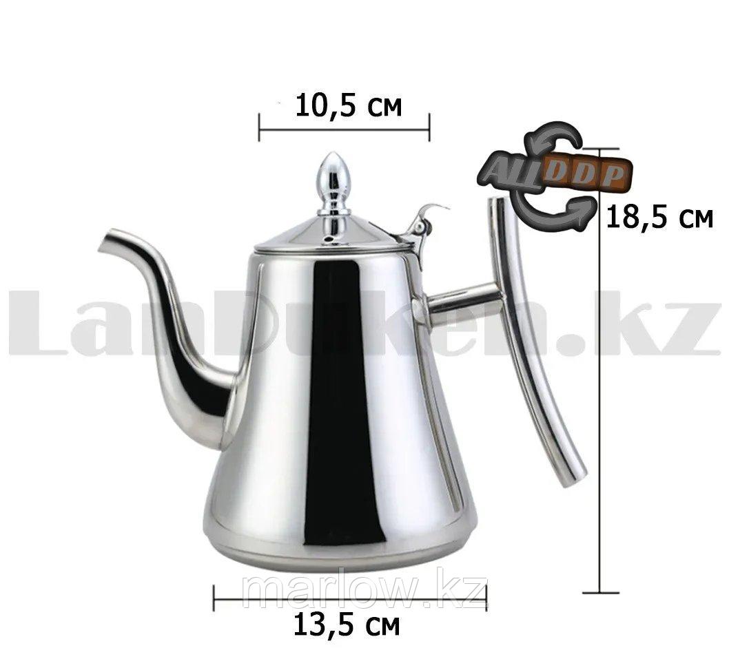 Чайник заварочный с ситом и удобной ручкой для чая и кофе из нержавеющей стали 1,8 л Kashi kettle Xiong Qiang - фото 2 - id-p111453353