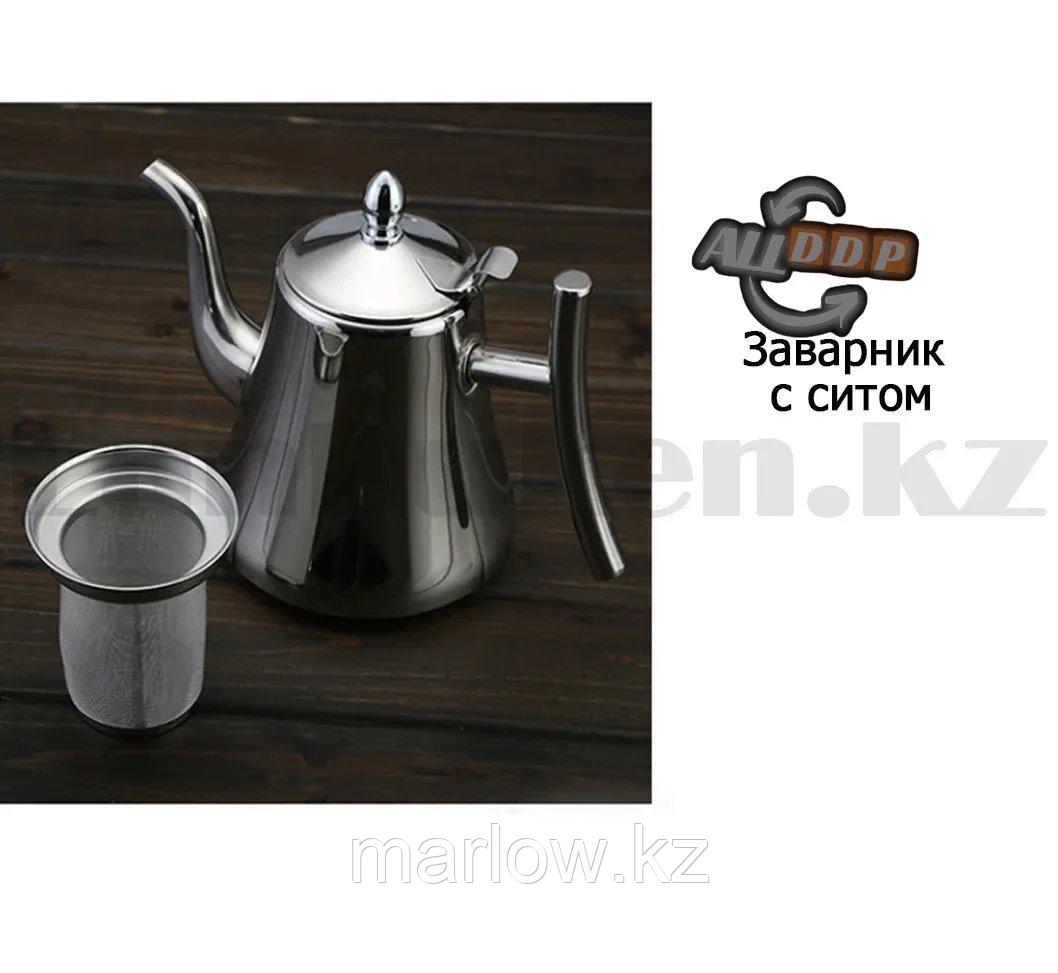 Чайник заварочный с ситом и удобной ручкой для чая и кофе из нержавеющей стали 1,8 л Kashi kettle Xiong Qiang - фото 3 - id-p111453353