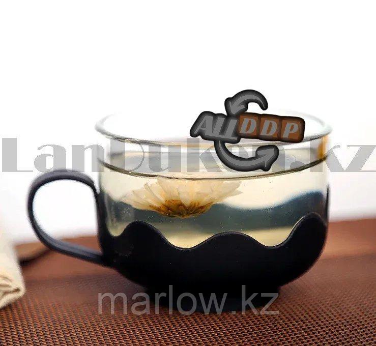 Набор чайный заварочный чайник с бокалами на 4 персоны стеклянный с пластиковой фурнитурой и ситечком - фото 4 - id-p111453356