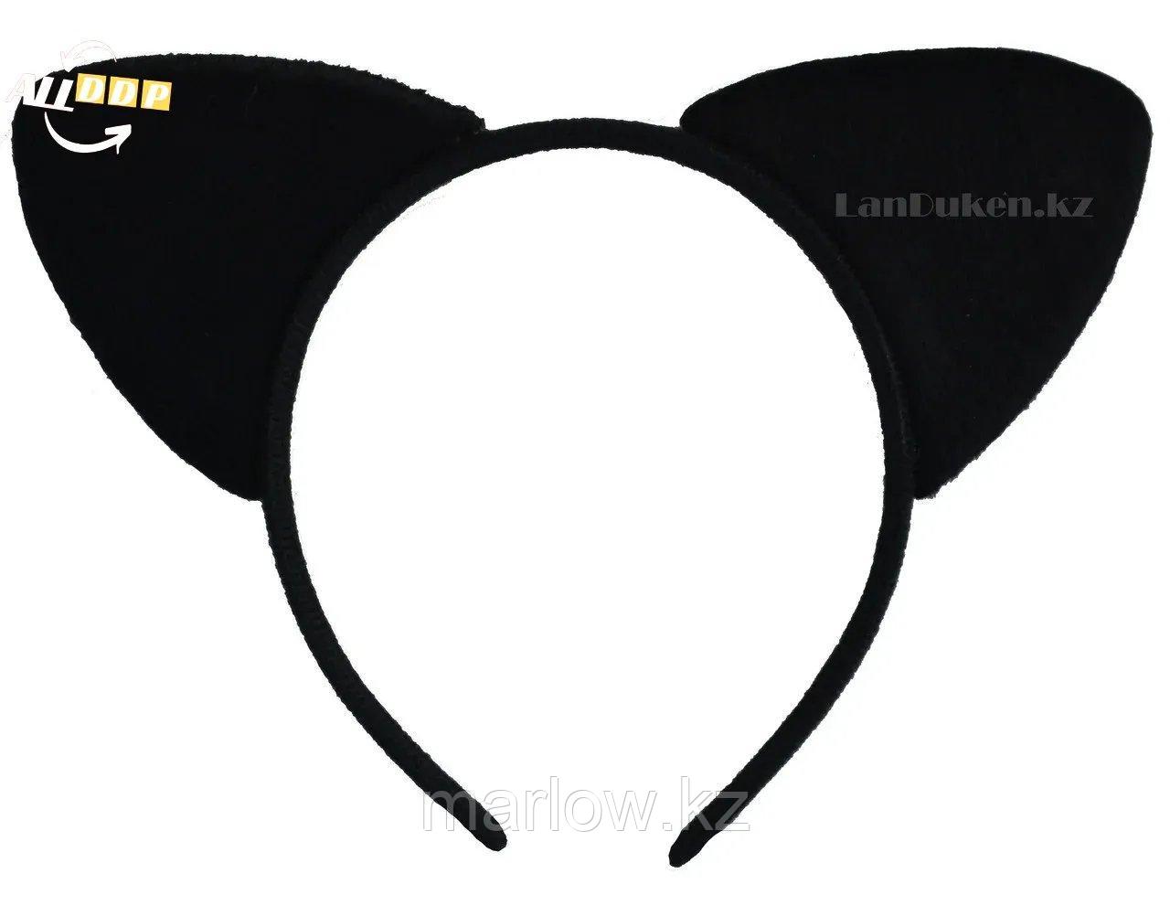 Ободок кошачьи ушки черные - фото 1 - id-p111460314