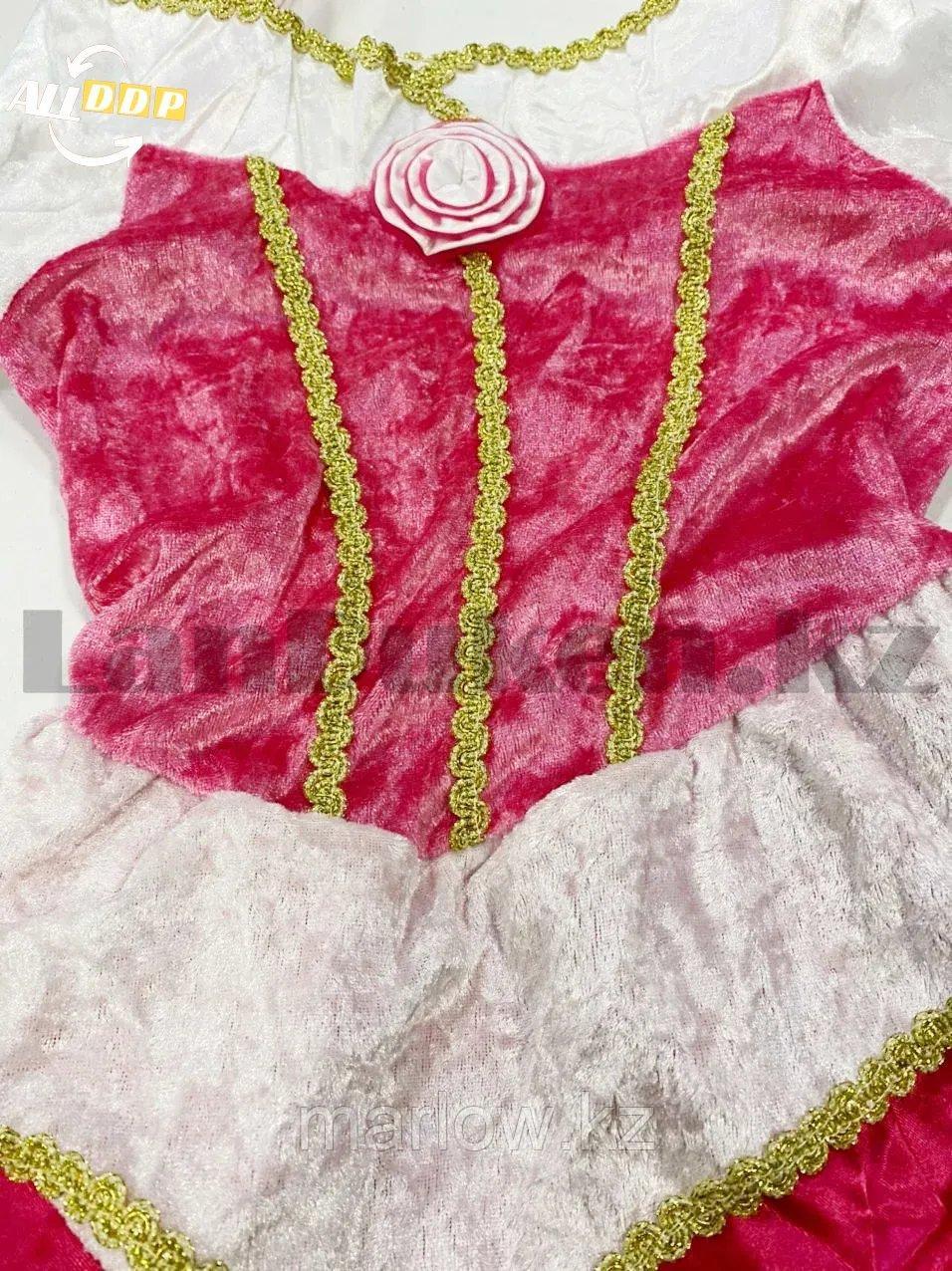 Костюм детский карнавальный Спящая Красавица Аврора принцесса для девочек розовое XF-6935 - фото 8 - id-p111460326