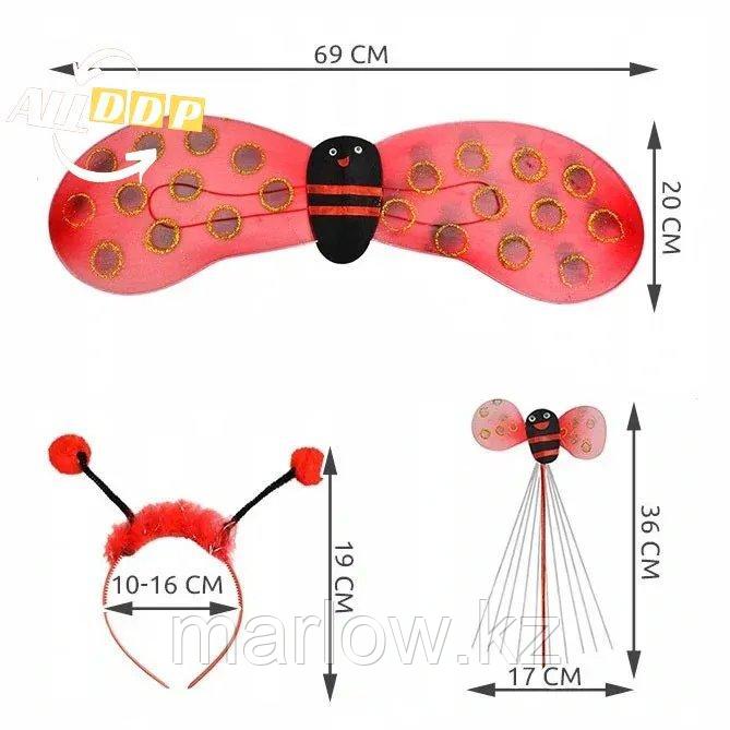 Набор крылья божьей коровки ободок с усиками и волшебная палочка - фото 2 - id-p111460336