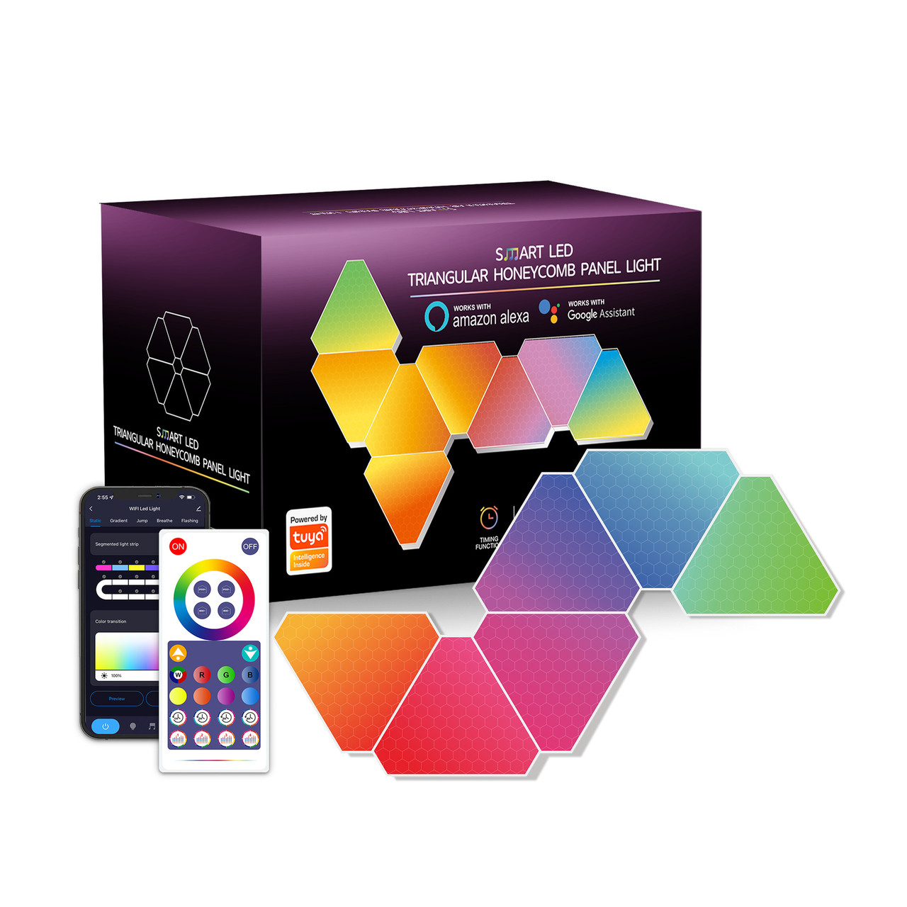 Треугольная световая панель TUYA RGB (3 шт.), фото 1