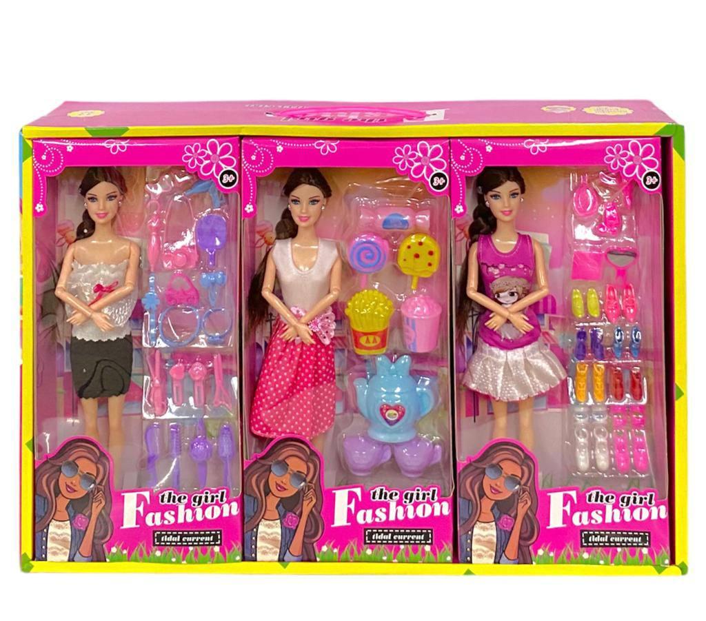 H214C-K3 Кукла с косой Girl fashion с аксес. 3вида, 6шт в уп, цена за 1шт 32*16см, фото 1