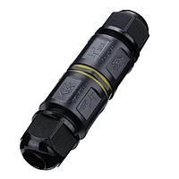 Соединитель-коннектор 3-контактный LD545 с рычажной клеммой, с пружинным контактом, водонепроницаемый, черный