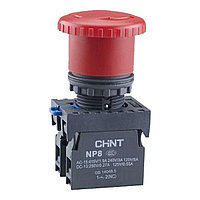 Кнопка управления CHINT "Грибок" 40мм с фиксацией NP8-11ZS/14 красная 1НО+1НЗ IP65