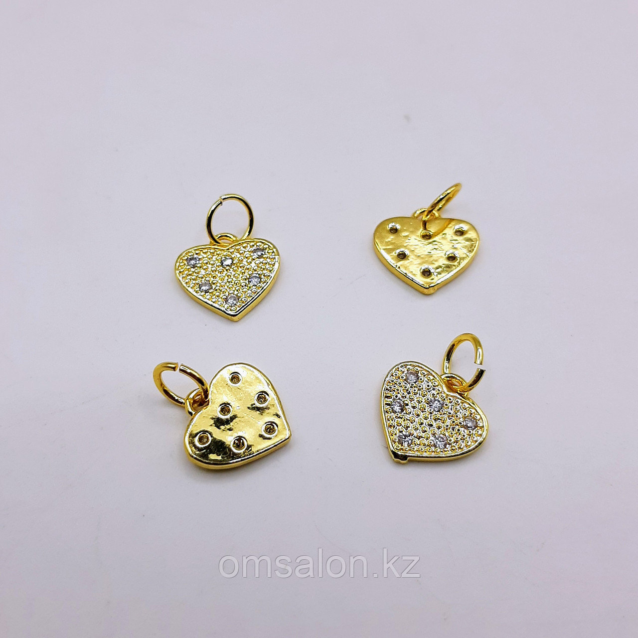Навеска Сердце, с фианитами, 11х10мм, фото 1