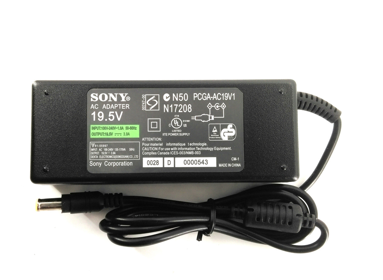 Блок питания для ноутбука Sony 19.5v, 3.9А, 6.5x4.4 мм - фото 1 - id-p56885232