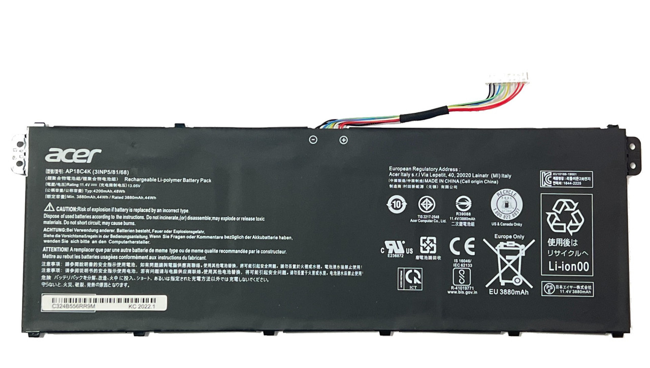 Аккумулятор для Ноутбука Acer Aspire 5 A515-43 A515-44 SP314-54 AP18C4K AP18C8K 11.4V 4200mAh 48Wh (org)