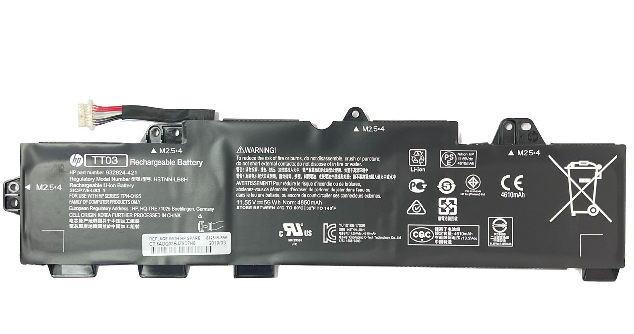 Аккумулятор для ноутбука HP TT03XL 11.55V 56Wh 4850mAh (ORG), фото 1