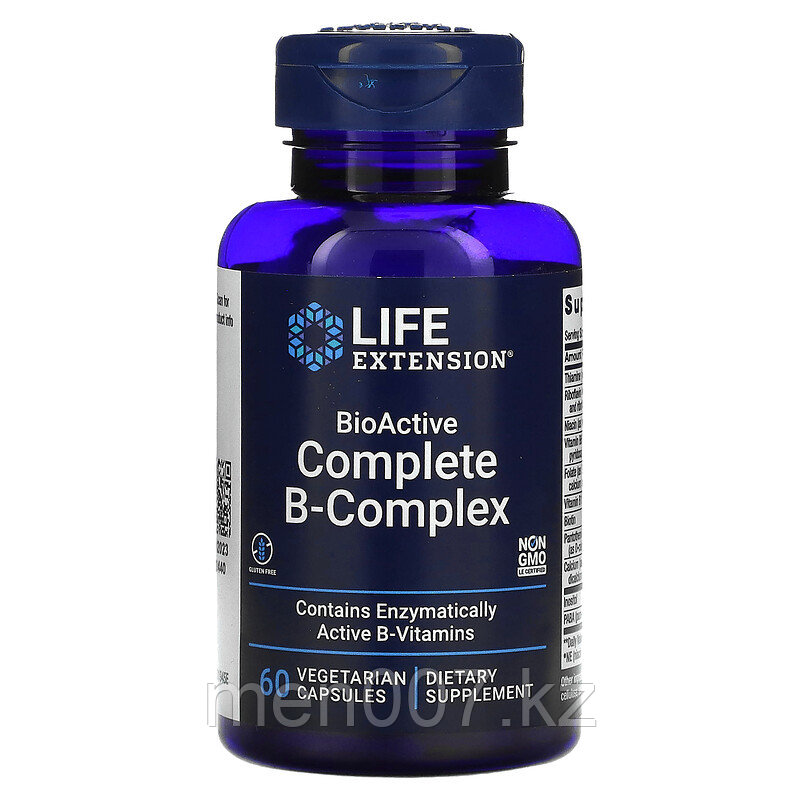 БАД полный биоактивный комплекс витаминов группы B, 60 вегетарианских капсул Life Extension - фото 1 - id-p89853224