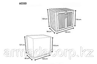 Ящик пластиковый для сада для коттеджа WoodLook, 1380 л, серый, фото 6