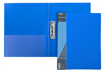 Папка пластиковая "Hatber", А4, 700мкм, корешок 17мм, металлический зажим, карман, серия "Standard - Синяя" - фото 1 - id-p111591745