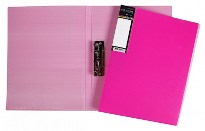 Папка пластиковая "Hatber HD", А4, 700мкм, корешок 14мм, металлический зажим, серия "Diamond Neon - Розовая" - фото 1 - id-p111591753