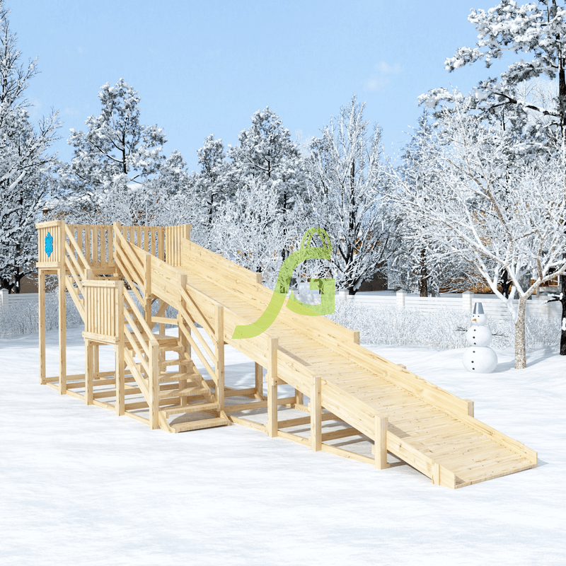 Деревянные зимние горки IgraGrad Зимняя горка "IgraGrad Snow Fox", скат 8 м, без окраски