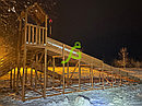Деревянные зимние горки IgraGrad Зимняя горка "IgraGrad Snow Fox 12 м" с двумя скатами и выкатом 8 м, фото 6