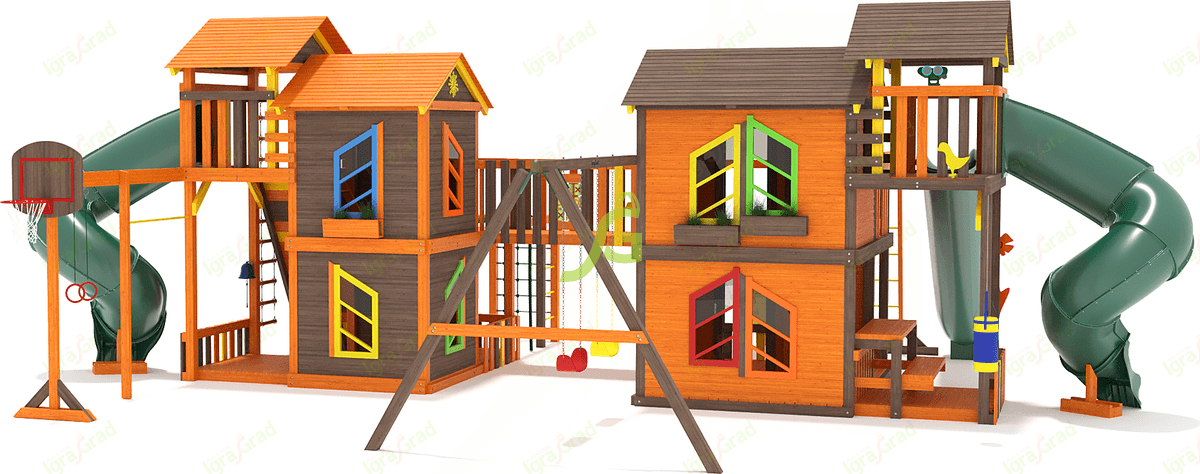 Детский игровой комплекс "Домик" IgraGrad Детская деревянная площадка "IgraGrad Домик 7 мод.1" - фото 4 - id-p111593577