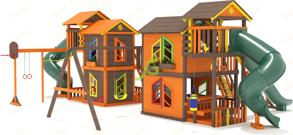 Детский игровой комплекс "Домик" IgraGrad Детская деревянная площадка "IgraGrad Домик 7 мод.1" - фото 5 - id-p111593577