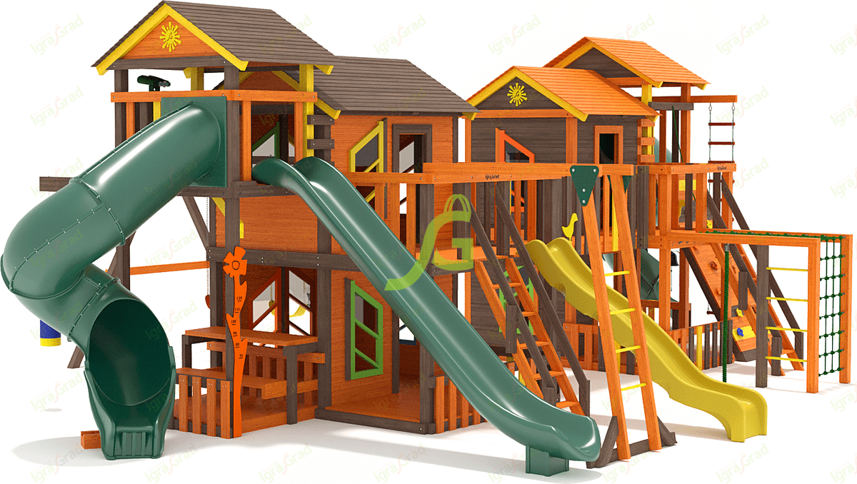 Детский игровой комплекс "Домик" IgraGrad Детская деревянная площадка "IgraGrad Домик 7 мод.1" - фото 6 - id-p111593577