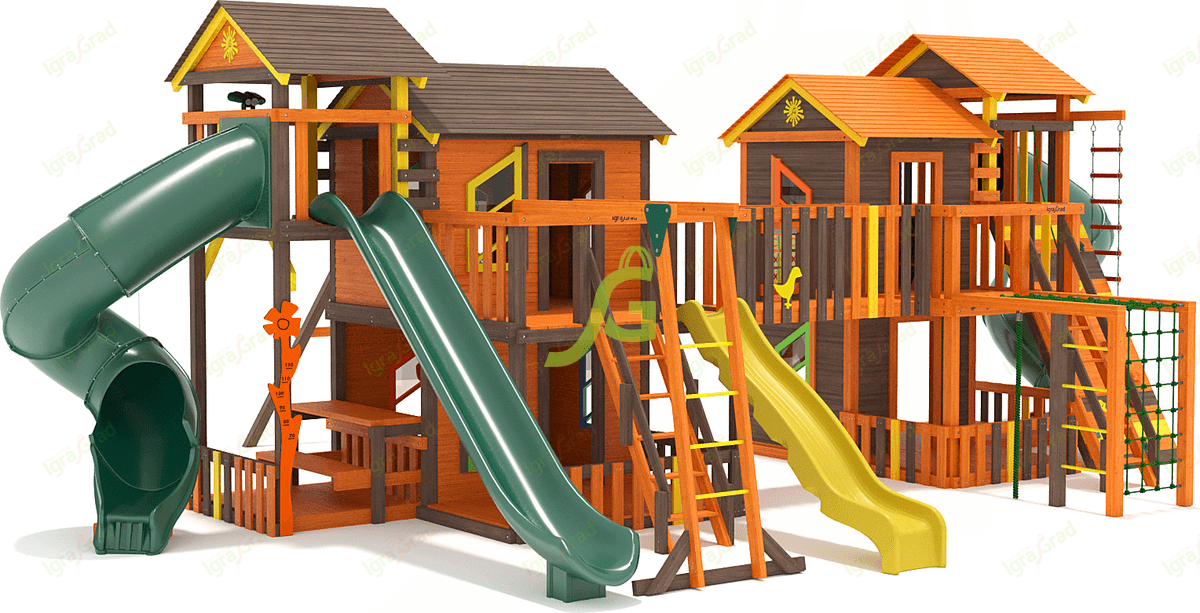 Детский игровой комплекс "Домик" IgraGrad Детская деревянная площадка "IgraGrad Домик 7 мод.1" - фото 7 - id-p111593577