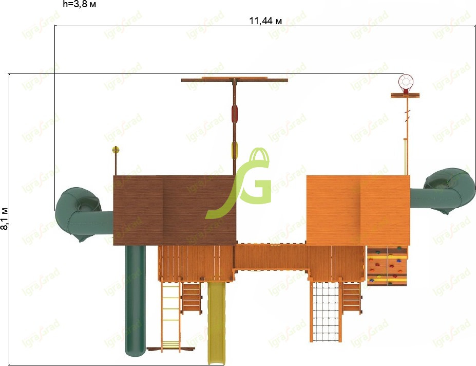 Детский игровой комплекс "Домик" IgraGrad Детская деревянная площадка "IgraGrad Домик 7 мод.1" - фото 9 - id-p111593577
