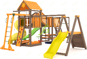 Детские игровые площадки Classic IgraGrad Детская площадка IgraGrad Панда Фани Мостик 2 с трубой