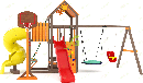 Детские игровые площадки Classic IgraGrad Детская площадка IgraGrad Панда Фани с балконом и трубой, фото 9