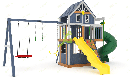 Детские игровые площадки "Шато" IgraGrad Детская площадка IgraGrad Шато 2 с трубой (Домик) мод.1, фото 2