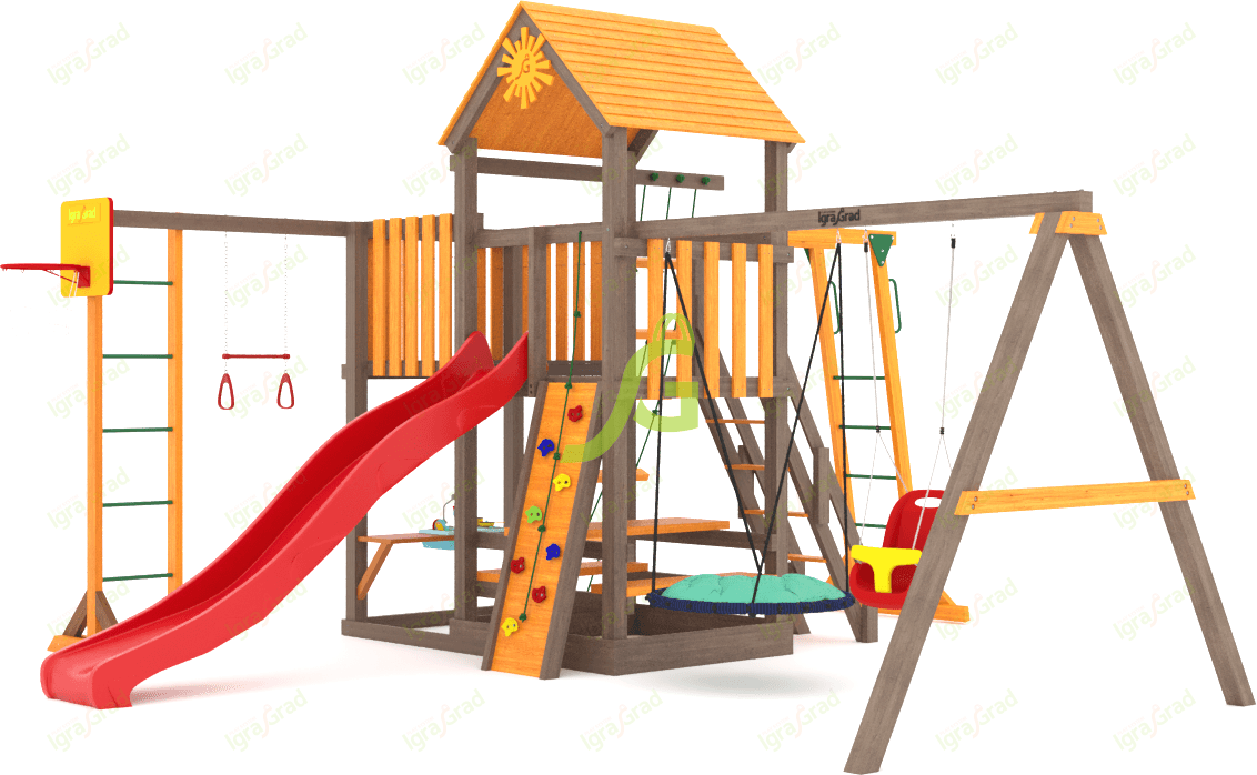 Детские игровые площадки Classic IgraGrad Детская площадка IgraGrad Панда Фани с балконом мод.2 - фото 5 - id-p111593598