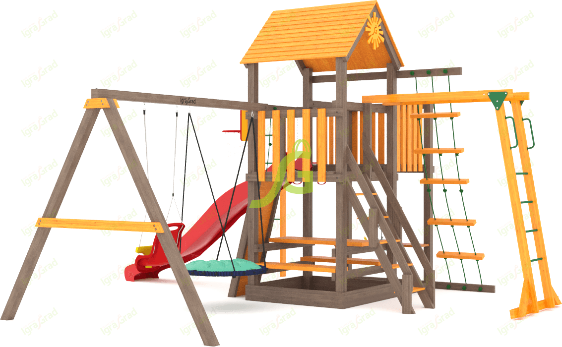 Детские игровые площадки Classic IgraGrad Детская площадка IgraGrad Панда Фани с балконом мод.2 - фото 6 - id-p111593598