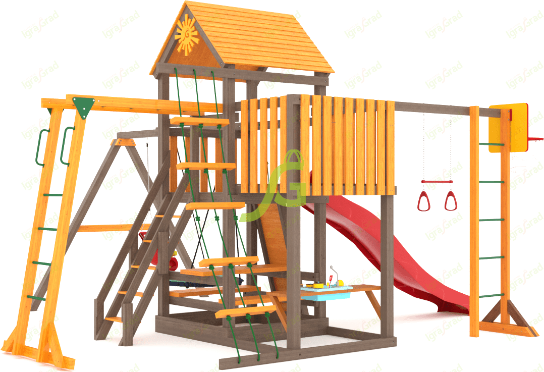 Детские игровые площадки Classic IgraGrad Детская площадка IgraGrad Панда Фани с балконом мод.2 - фото 8 - id-p111593598