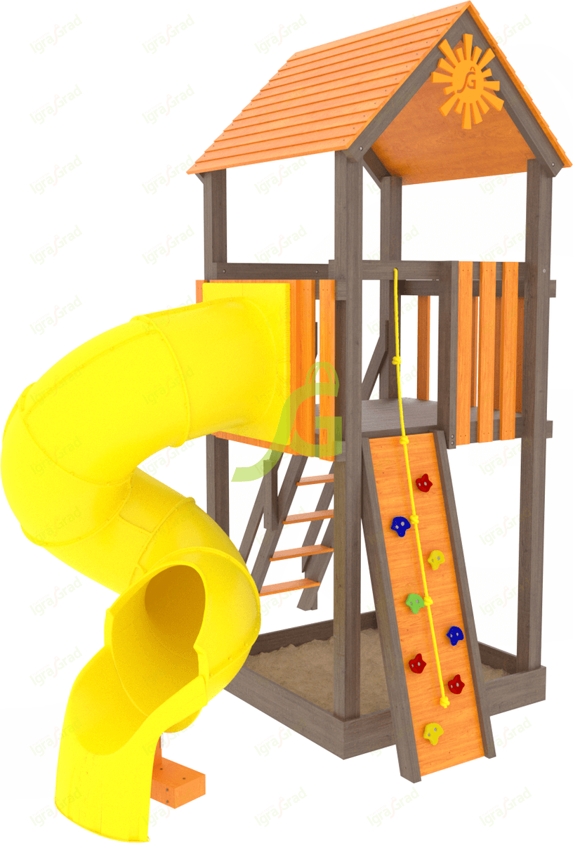 Детские игровые площадки Classic IgraGrad  Панда Фани Tower с трубой, фото 1