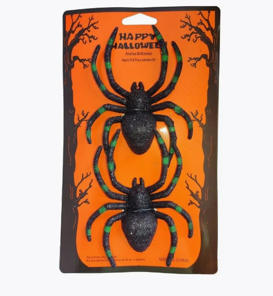 Набор для Хэллоуина Пауки блестящие 2шт, фото 1