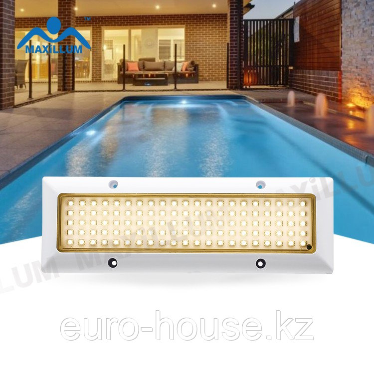 Прожектор прямоугольный светодиодный для бассейна/ фонтана под бетон (cвет теплый белый)