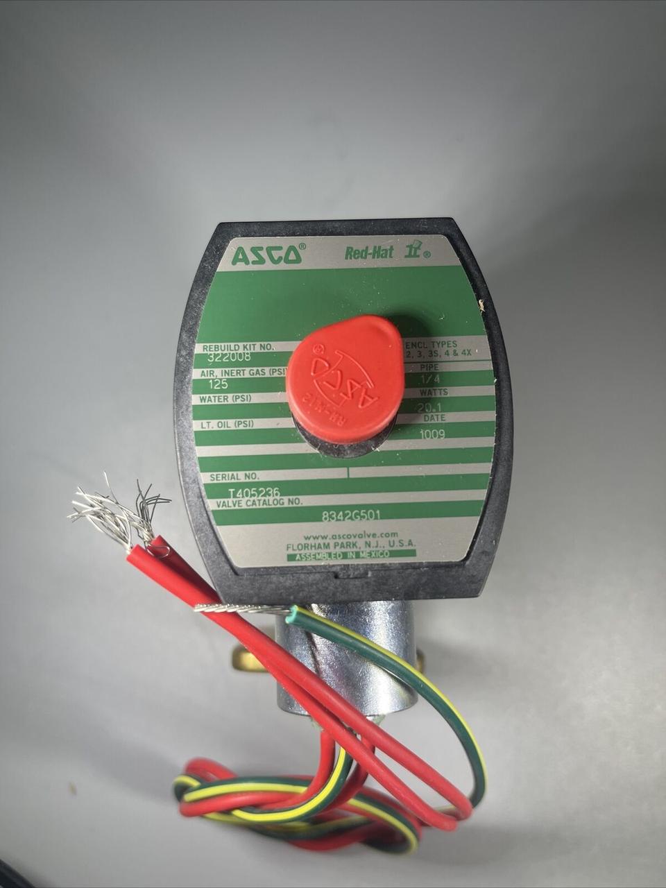 ASCO 8342G501 120/60AC 4-ходовой латунный электромагнитный клапан 1/4 дюйма общего обслуживания - фото 1 - id-p111598505