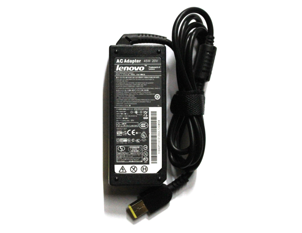 Блок питания для ноутбука Lenovo 20v 2.25А USB (прямоугольный разъем) - фото 1 - id-p75862364