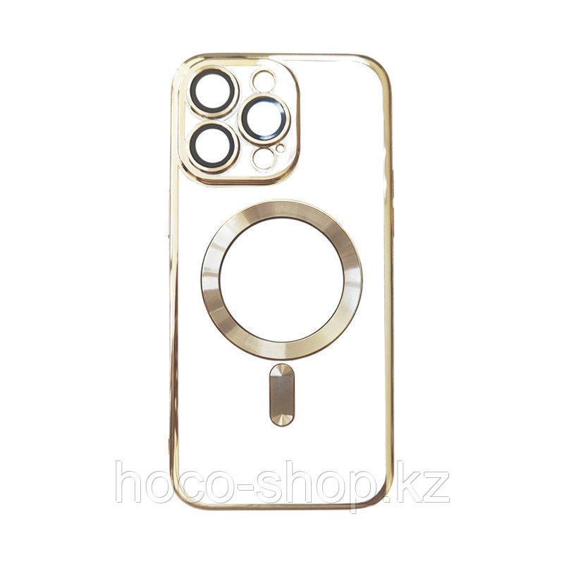 Чехол на iPhone 15 Pro Max с MagSafe прозрачный золотистый - фото 1 - id-p111601079
