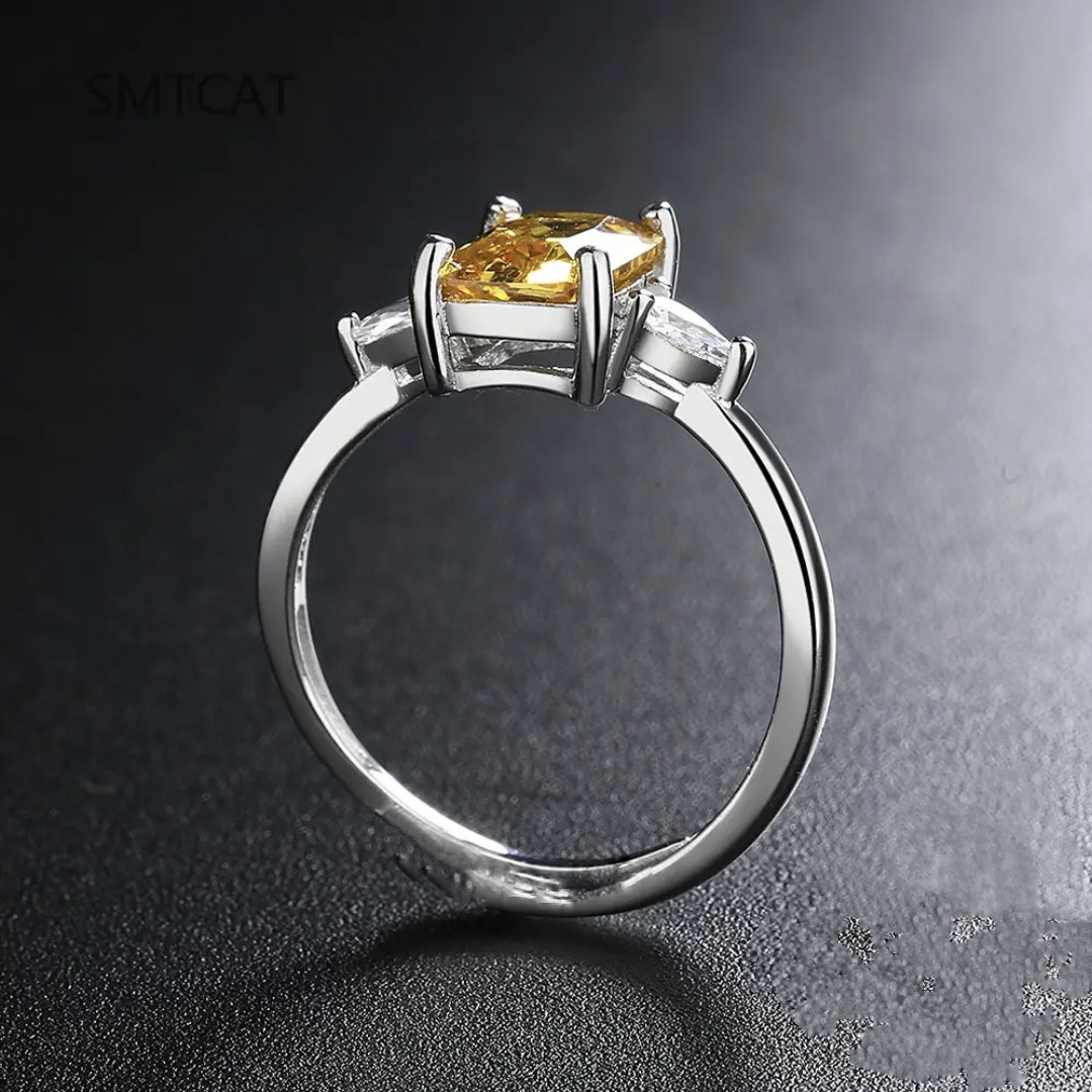 Серебряное кольцо с муассанитом 17 размер - фото 2 - id-p111601082