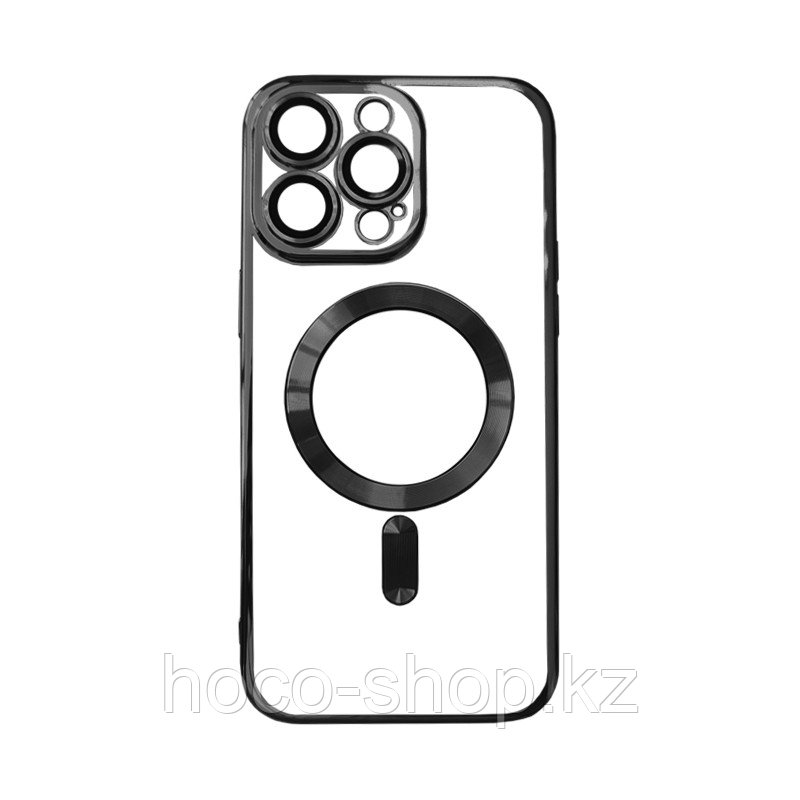 Чехол на iPhone 15 Pro Max с MagSafe прозрачный черный
