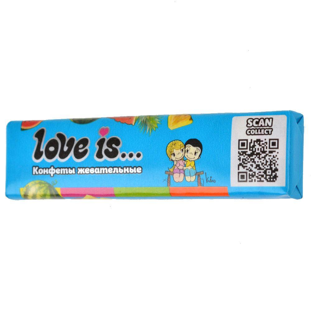 Жевательные конфеты "Love is" со вкусом Арбуз-Тропик 20гр (24шт-упак)
