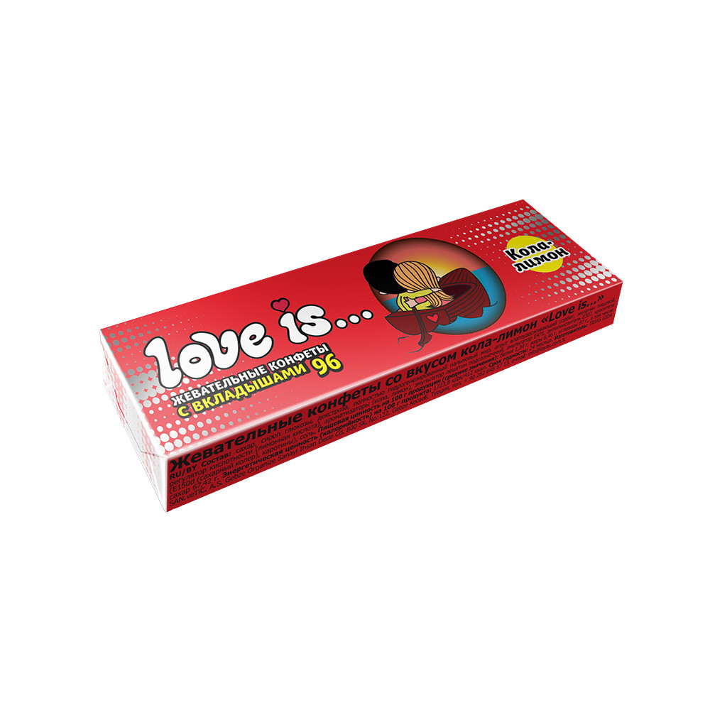 Жевательные конфеты "Love is" со вкусом Клубники 20гр (24шт упак) - фото 1 - id-p49894238