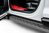 Пороги алюминиевые Slitkoff "Premium Grafit" 2100 графитовые Audi Q7 (2005-2010)