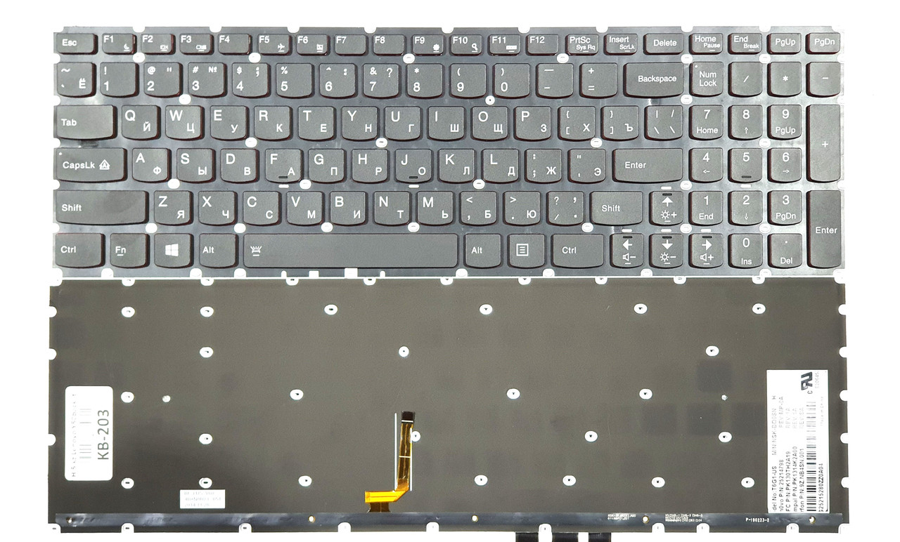 Клавиатура для ноутбука Lenovo Ideapad Y50-70 с подсветкой RU - фото 1 - id-p76622389