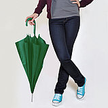 Зонт-трость с пластиковой ручкой, механический; зеленый; D=103 см; 100% полиэстер, фото 2