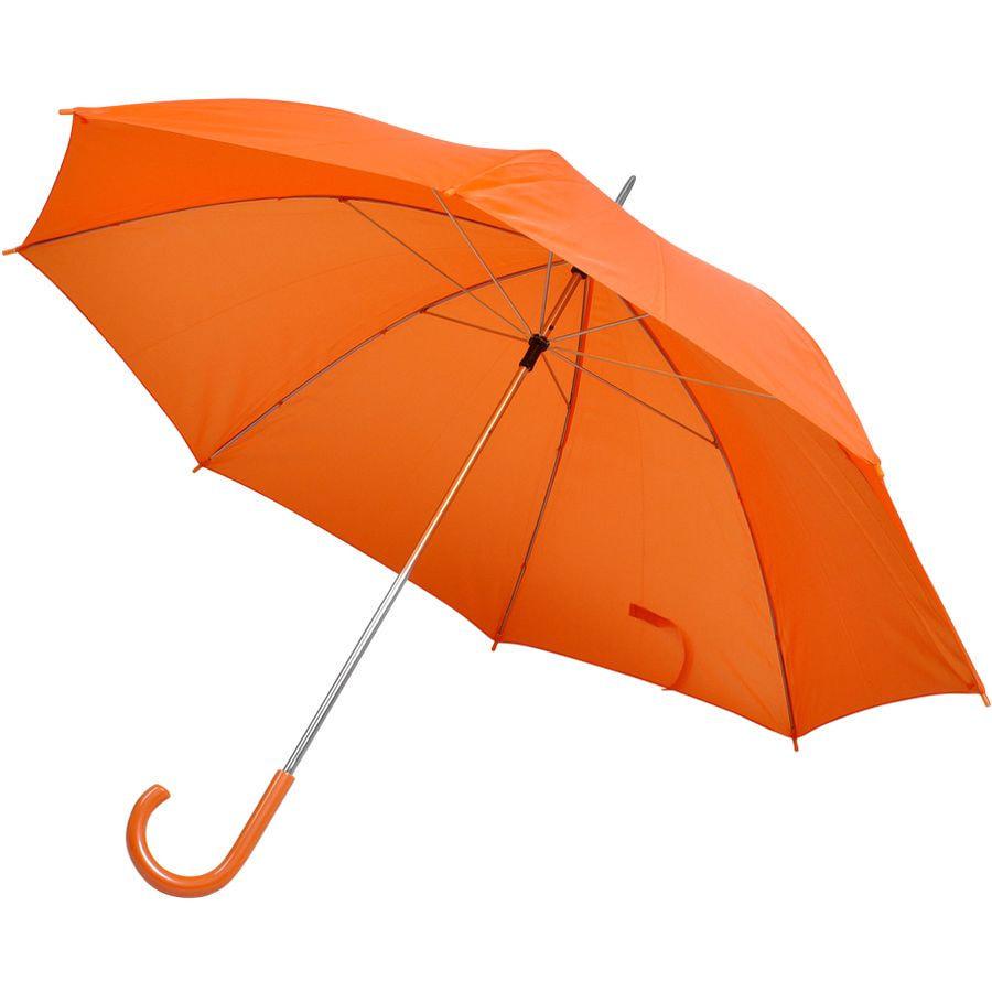 Зонт-трость с пластиковой ручкой, механический; оранжевый; D=103 см; 100% полиэстер