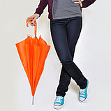 Зонт-трость с пластиковой ручкой, механический; оранжевый; D=103 см; 100% полиэстер, фото 2
